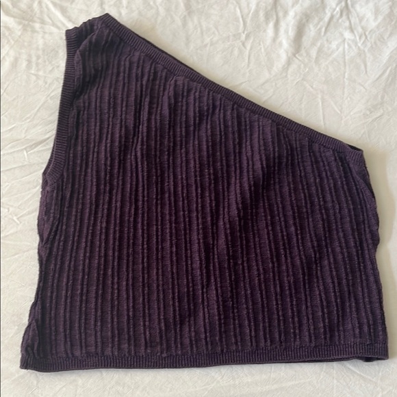 Free People FP Beach One Shoulder Top cotton/linen blend sz L - Picture 2 of 7